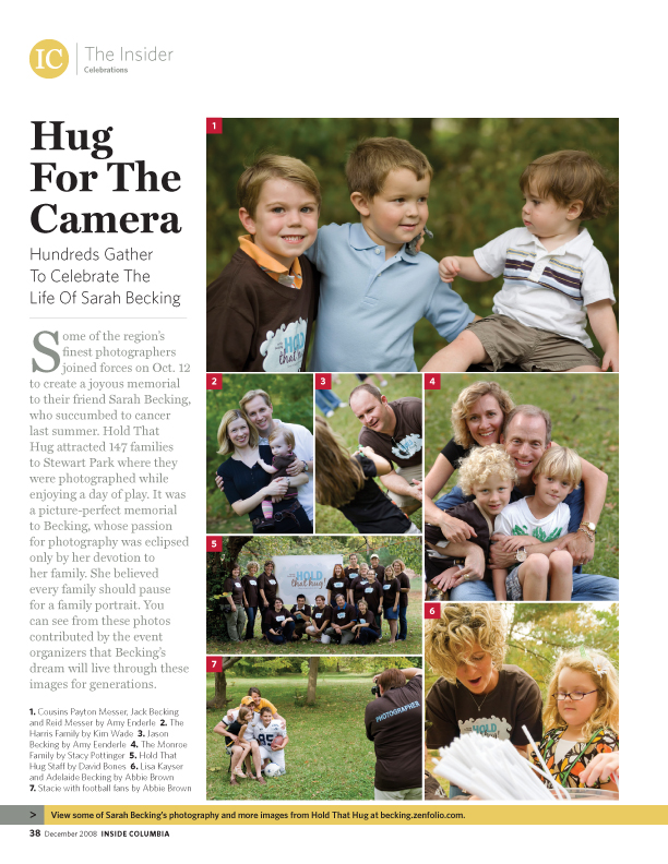 Hug For the Camera  -- Hundreds Gather to Celebrate The Life of Sarah Becking